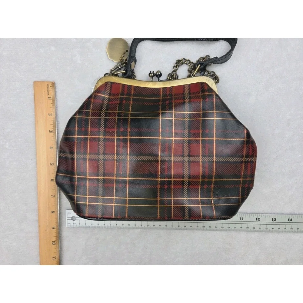 PATRICIA NASH LAUREANA Tartan Frame Bag Plaid Kisslock 10th Anniv Chain Strap‎